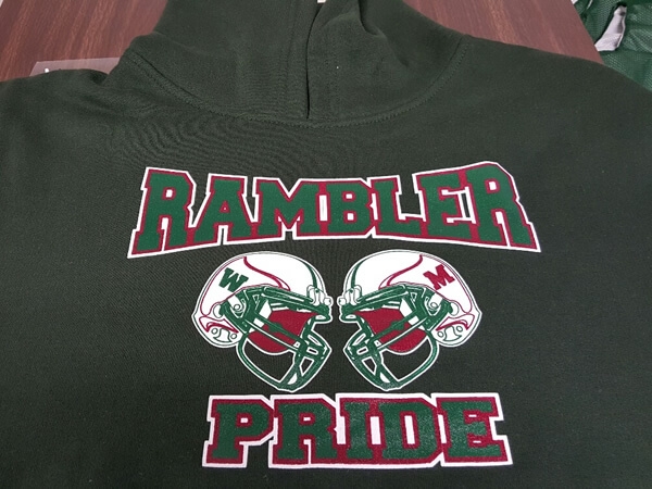 Rambler Pride embroidered logo by D R Designs, LLC.