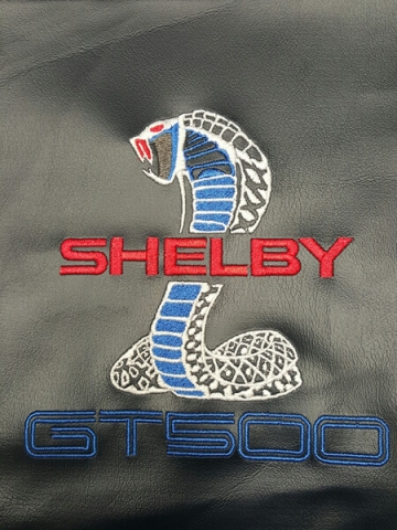 Shelby embroidered logo by D R Designs, LLC.