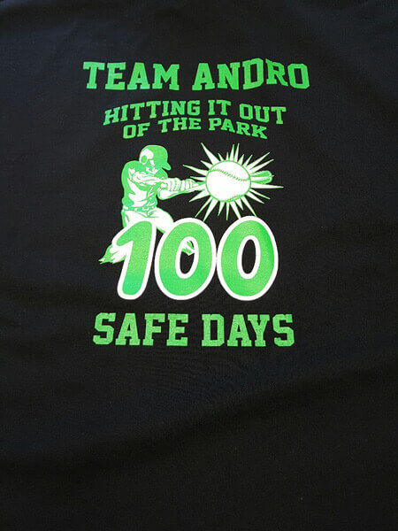 Team Andro logo on shirt by D R Designs, LLC.