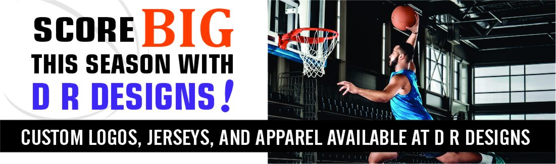 Customize your basketball apparel sold at D R Designs, Inc., Manchester, Maine. 